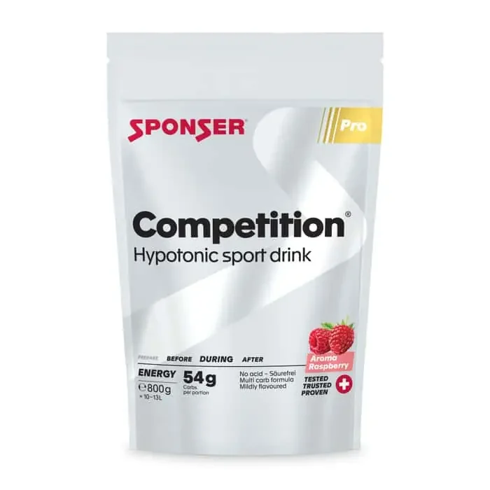 Sponser Competition hypotonisches Getränkepulver Nachfüllbeutel (800 g) Raspberry