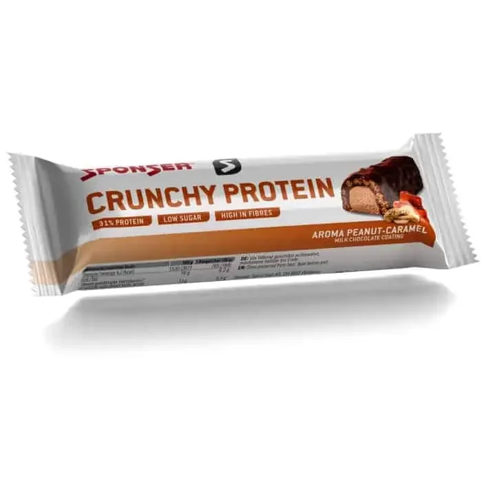 Sponser Crunchy Protein Eiweißriegel (50 g) Peanut-Caramel (Erdnuss-Karamell)