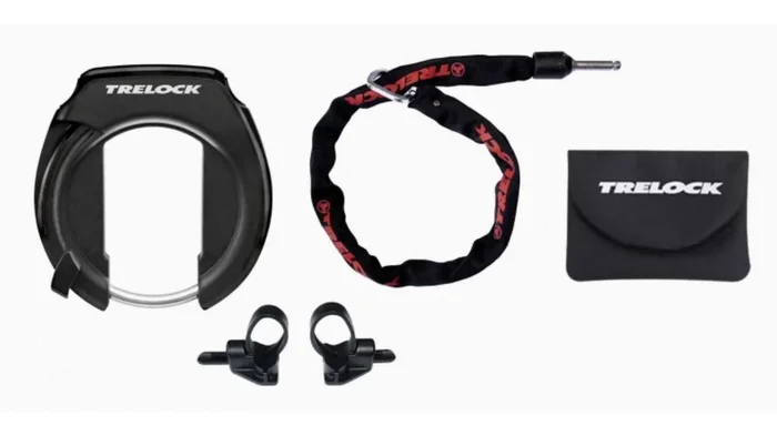 Trelock RS 351 Rahmenschloss mit ZR 355 Anschließkette 6 mm Kettenglied schwarz 100 cm inkl. Transporttasche