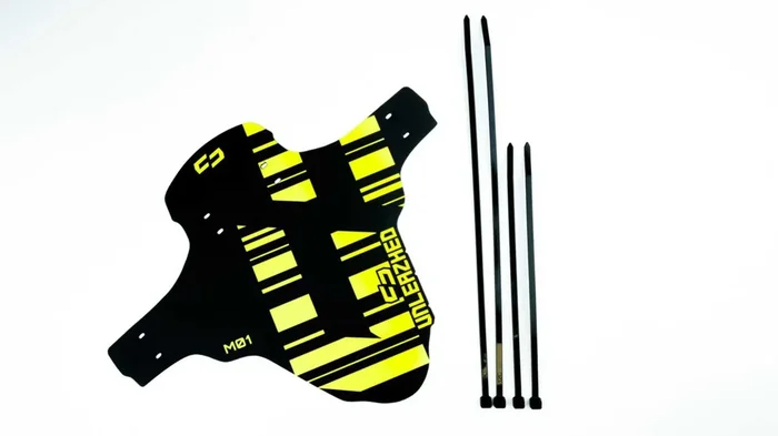 Unleazhed M01 Mudguard Logo Skin unsplash 1 pcs, 4 cable ties yellow