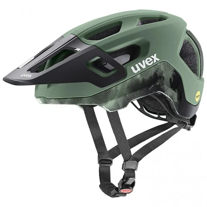 Uvex React MIPS MTB-Helm moss green-black matt 56-59 cm – MIPS-Sicherheit, 3D IAS 3.0, EPS/PC-Schale, EN 1078 zertifiziert