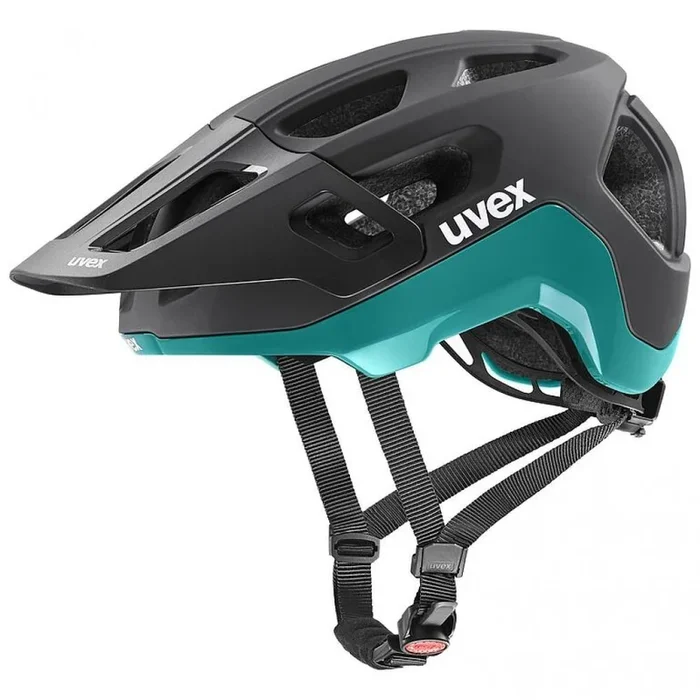 Uvex React MTB-Helm black-teal matt 59-61 cm – Double-Inmold, IAS 3.0, Monomatic, 14 Belüftungen, EN 1078