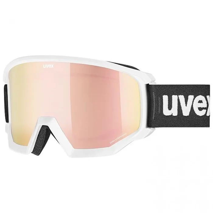Uvex Skibrille athletic CV white matt mirror rose S2 – OTG, colorvision®, supravision®, UV400, EN174