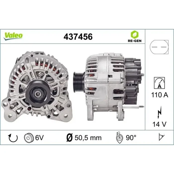 Valeo Lichtmaschine Audi A1 A3 Seat Toledo Skoda Octavia VW Eos Golf