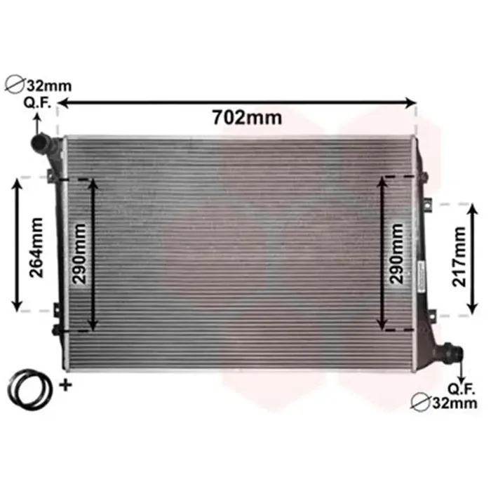 Van Wezel Wasserkühler Audi A3 Seat Altea Toleo VW Caddy Passat Touran