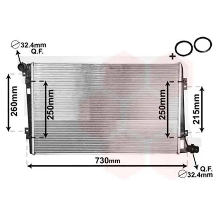 Van Wezel Wasserkühler Audi A3 Skoda Octavia VW Caddy Passat Golf Touran