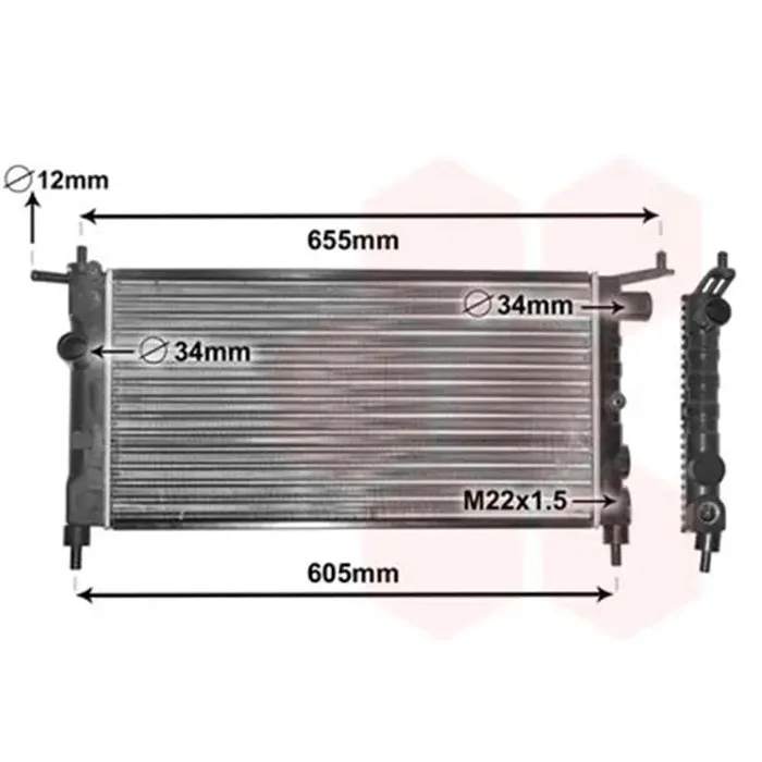 Van Wezel Wasserkühler Opel Combo Corsa B + Kombi Kasten Tigra 1,2-1,6