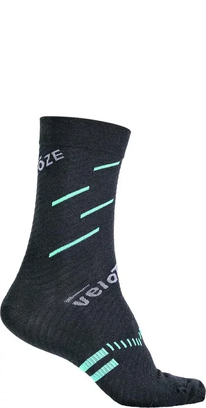 Velotoze Socken Merino Wolle Schwarz-Blau S-M(37-42.5)