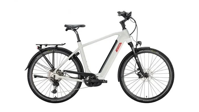VICTORIA Elektro-Trekkingrad „MANOC 6″ (#1), Diamant, 28“, galaxy white, 1×11-Gang SHIMANO „Deore XT“/“Deore SLX“, 50cm