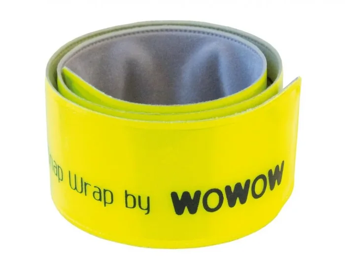 Wowow Snap Wrap Reflexband, gelb, 38×3 cm, reflektierend, selbstaufrollend, für Arm/Bein, mit weichem Veloursrücken, bruchsicherer Stahlkern, hohe Sichtbarkeit