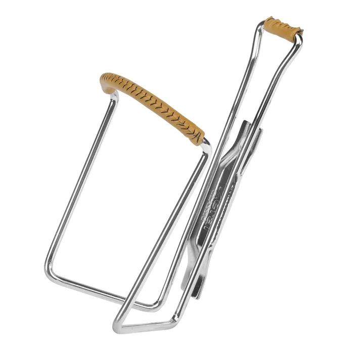 Zefal Vintage Fahrrad Trinkflaschenhalter Classic Chromstahl mit Lederbesatz